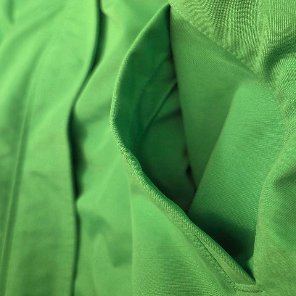 Women's Dennis Basso Green Trench Coat 2X with White Pattern Lining - Picture 6 of 11